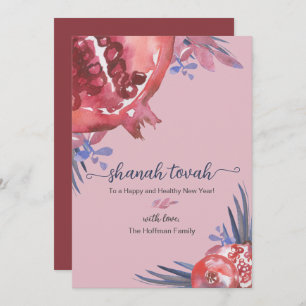 Rosh Hashanah Pomegranate Jüdische Silvesterkarte Einladung