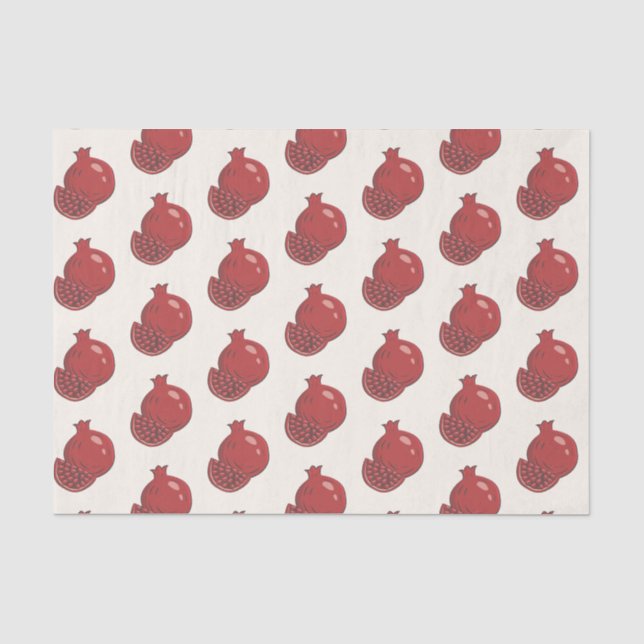 Rosh Hashanah Red Pomegranates Grunge Style Seidenpapier (Vorderseite)