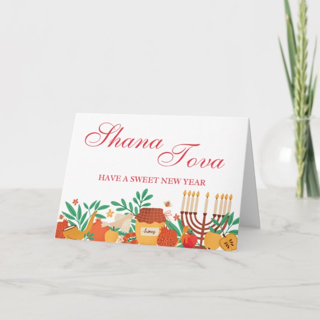 Rosh Hashanah Shana Tova Card, jüdisches Neujahr Karte (Vorderseite)