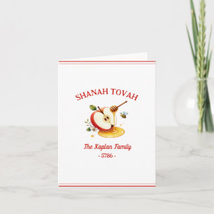 Rosh Hashanah Shanah Tovah Apple Honey Family Karte