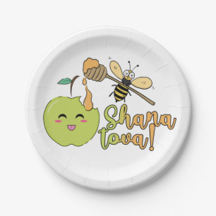 Rosh Hashanah Shava tova Party Dekoration Pappteller