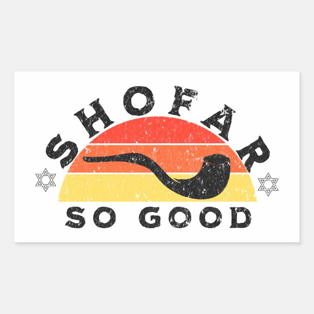 Rosh Hashanah Shofar So gute lustige Puppe Rechteckiger Aufkleber (Vorderseite)