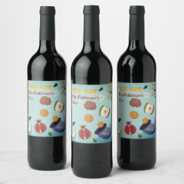 Rosh Hashanah Symbole Shana Tova Weinetikett