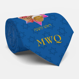 ROSH HASHANAH Tekhelet Blue Monogram Krawatte
