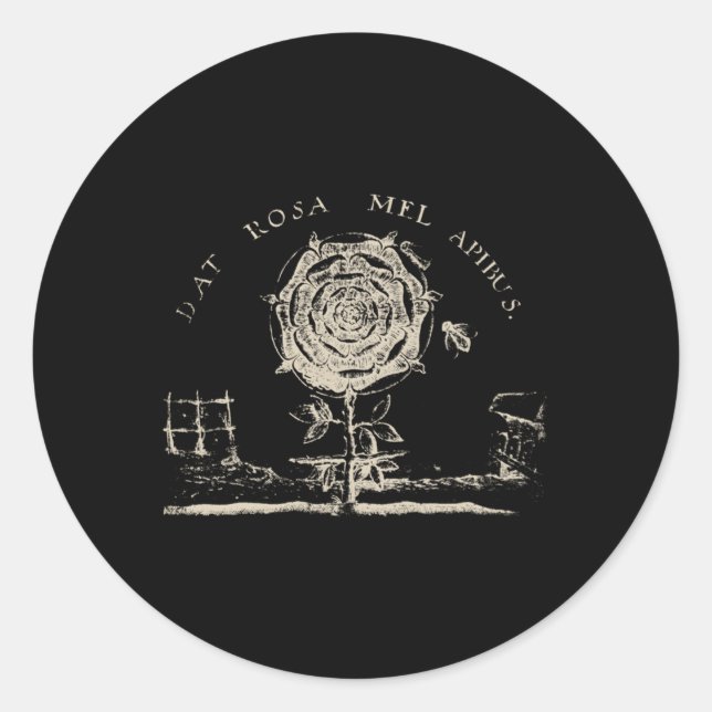 Rosicrucian Emblem Dat Rosa Mel Apibus Hermetic Runder Aufkleber (Vorderseite)