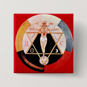 Rosicrucian Symbol des hermetischen Auftrages Button