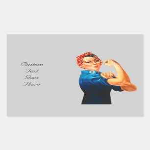 Rosie das Plakat des Nieteneinschläger-WWII Rechteckiger Aufkleber