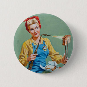 Rosie der Nieteneinschläger macht gerösteten Kä Button