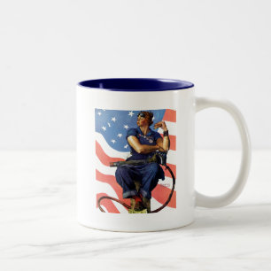 Rosie der Nieteneinschläger Zweifarbige Tasse