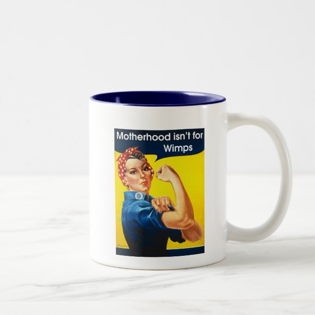 Rosie der Nieteneinschläger Zweifarbige Tasse (Rechts)