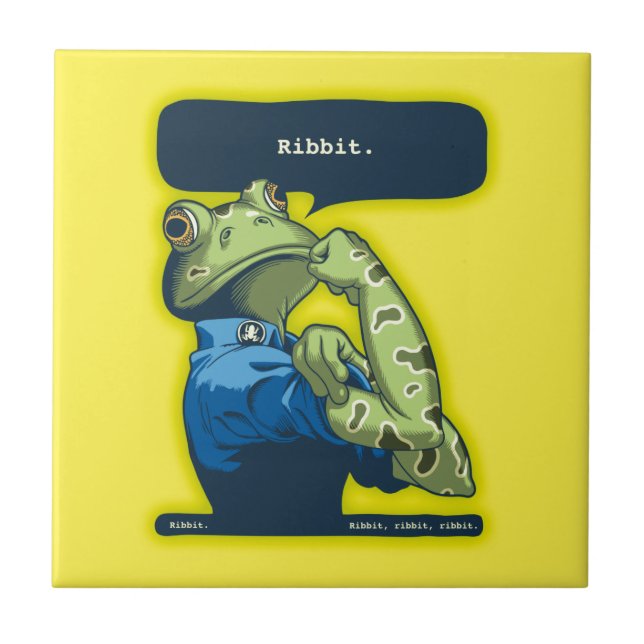 Rosie der Quakerfrosch Fliese (Vorderseite)