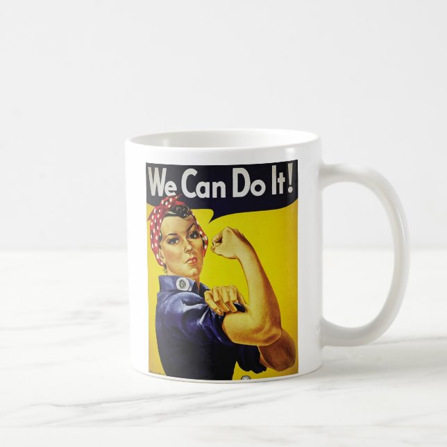 Rosie die Nieteneinschläger-Tasse Kaffeetasse (Rechts)