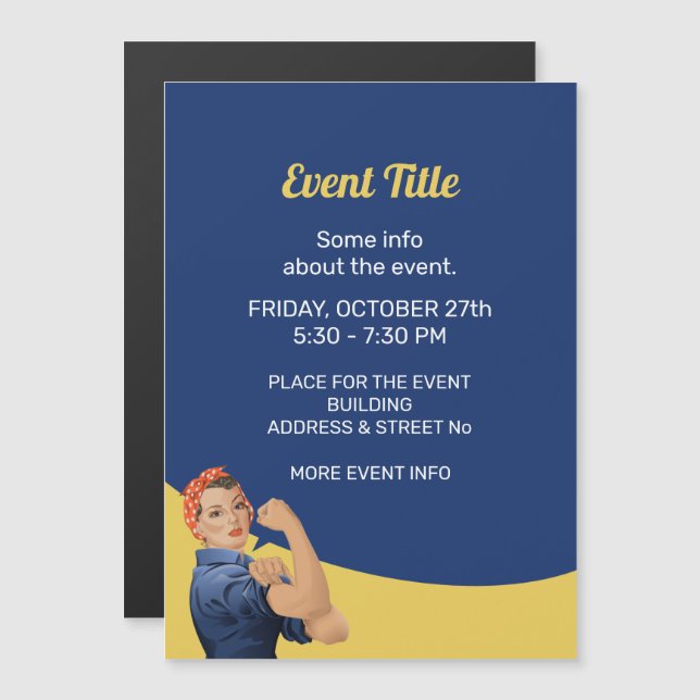 Rosie le Riveter Invitation magnétique (Devant / Derrière)