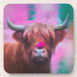 "Rosie of the Highlands" – Highland-Kuh-Porträt Getränkeuntersetzer
