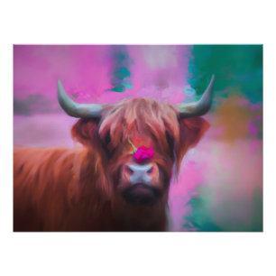 "Rosie of the Highlands" – Highland-Kuh-Porträt Poster