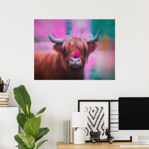 "Rosie of the Highlands" – Highland-Kuh-Porträt Poster