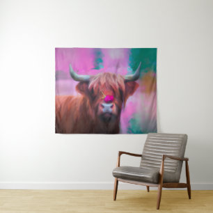 "Rosie of the Highlands" – Highland-Kuh-Porträt Wandteppich