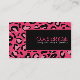 Rosie Pink-Schwarz-Punkleopard-Visitenkarte Visitenkarte