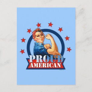 Rosie Riveter Fière Carte Postale Américaine