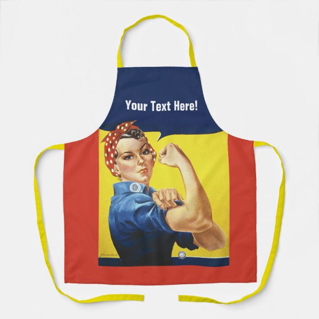 Rosie Riveter fügt Text hinzu Schürze (Vorderseite)