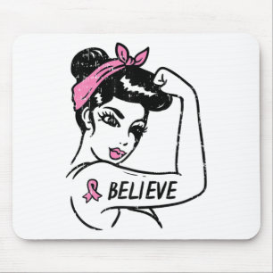 Rosie Riveter glaubt Pink Ribbon Brustkrebs Aw Mousepad