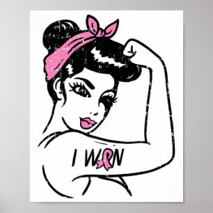 Rosie Riveter I Won Awareness Breast Cancún Surviv Poster