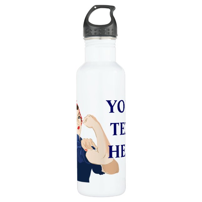 Rosie Riveter, individuell einstellbar Edelstahlflasche (Vorderseite)