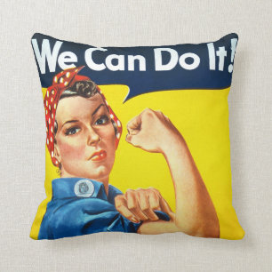 Rosie Riveter Vintage Propaganda Kissen