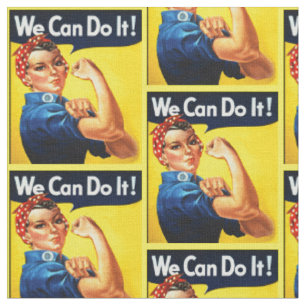 Rosie Riveter.Wir können es schaffen! Feminismus. Stoff