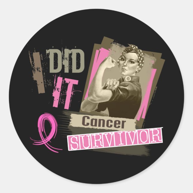 Rosie Sepia I done It Breast Cancer.pnng Runder Aufkleber (Vorderseite)