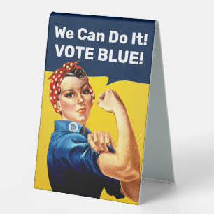 Rosie the Riveter Abstimmung blau Tischaufsteller