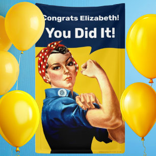 Rosie the Riveter Banner groß Personalisieren