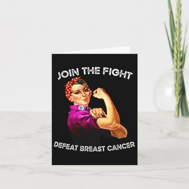 Rosie The Riveter besiegt Brustkrebs Bewusstsein D Karte (Vorderseite)
