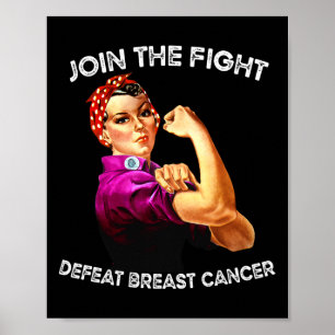 Rosie The Riveter besiegt Brustkrebs Bewusstsein D Poster