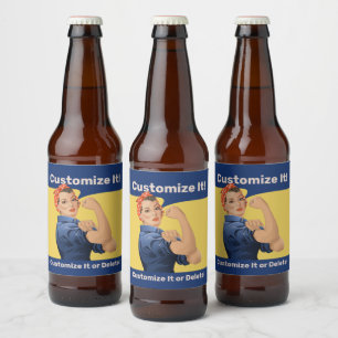 Rosie the Riveter Bierflaschenetikett