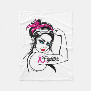 Rosie The Riveter Breast Cancer Awareness Fleecedecke