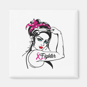 Rosie The Riveter Breast Cancer Awareness Magnet