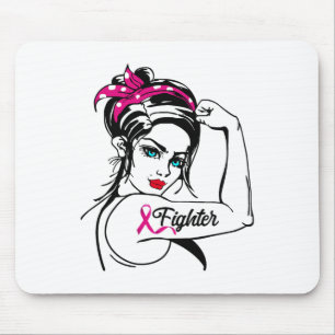 Rosie The Riveter Breast Cancer Awareness Mousepad