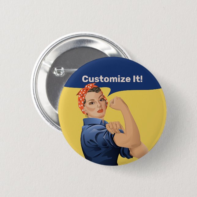Rosie the Riveter Button (Vorne & Hinten)