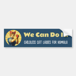 Rosie The Riveter Cat Ladys for Kamala Harris Autoaufkleber