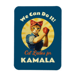 Rosie The Riveter Cat Ladys for Kamala Harris Magnet