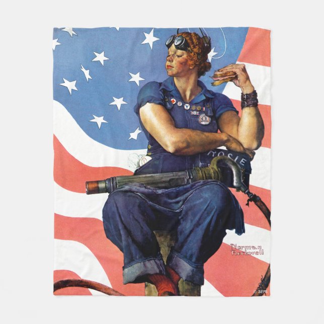 "Rosie the Riveter" Fleecedecke (Vorderseite)