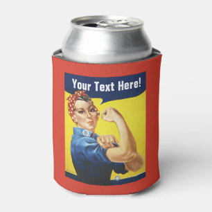 Rosie the Riveter fügen Text hinzu Dosenkühler
