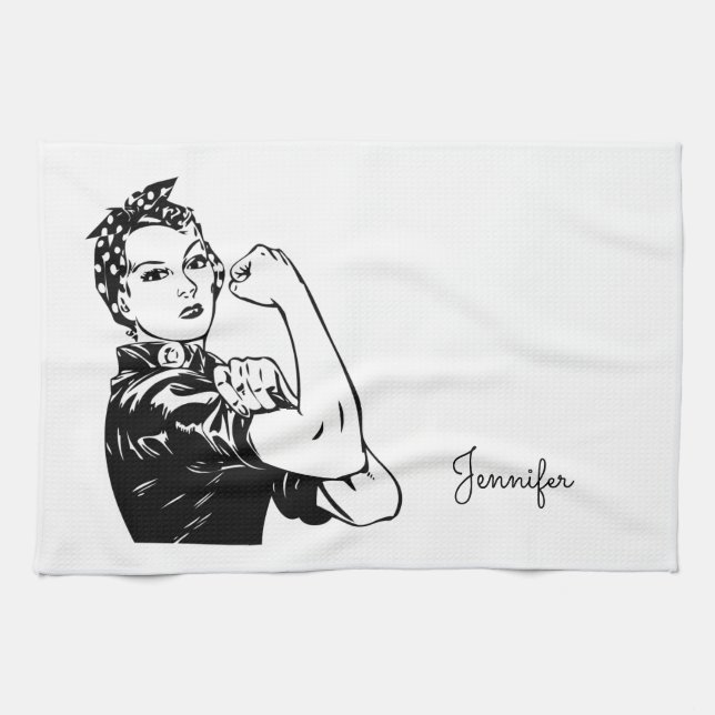 Rosie the Riveter Geschirrtuch (Horizontal)