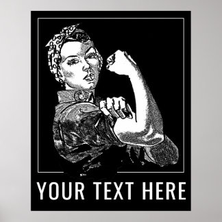 Rosie-The-Riveter-Grafik-Linienkunst anpassbar Poster
