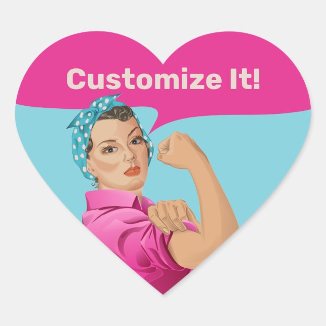 Rosie the Riveter Herz-Aufkleber (Vorderseite)
