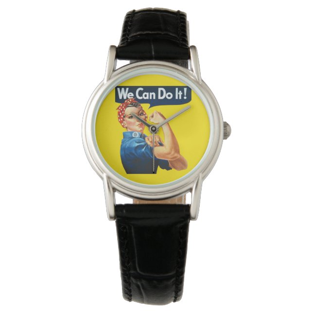 Rosie the Riveter (Iconic Artwork) (Wir können es  Armbanduhr (Vorderseite)