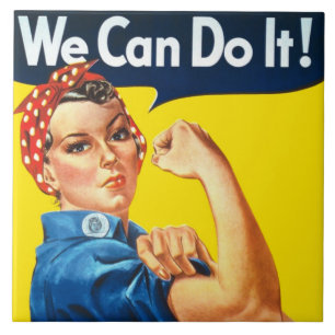 Rosie the Riveter (Ikonisches Poster) (Wir können  Fliese