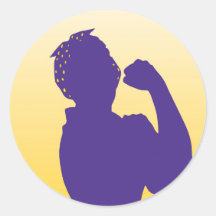 Rosie the Riveter in Lila und Gold