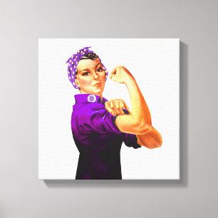 Rosie The Riveter - Lila Fibromyalgie Leinwanddruck